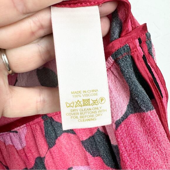 Kate Spade Deco Rose Peplum Top in Orient Red Size 2 Office Preppy Cocktail - Picture 11 of 12